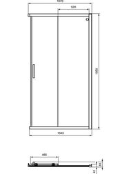 Дверь душевого уголка Ideal Standard CONNECT 2 (1100х1950) откатная, прозрач стекло/алюминий K9263E