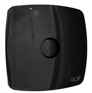 Вентилятор DICITI RIO D125 накладной, 180 м3/ч, 33 дБ, обр.клапан, Obsidian, RIO 5C Obsidian