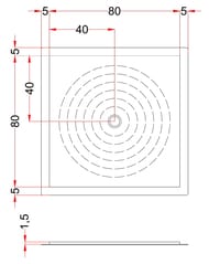 Поддон душевой Gruppo Treesse Gen-D (800х800) белый, без сифона PD80FP