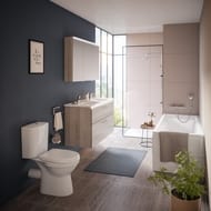 Унитаз-компакт NORM Fit with Bidet (355х650х780) с сиденьем,антиб. покр.,с функ. биде 9844B099-7203