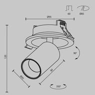 ������������ ���������� Maytoni FOCUS LED (����� ���) C071CL-7W4K-B, 4000K, 7��, 50�, IP20, ������