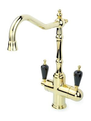 Смеситель Boheme Tradizionale Oro 112-BSW для кухни, однозахватный, c краном для п/воды, золото