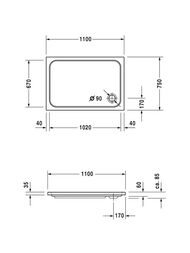 ������ ��������� Duravit D-Code 1100�750 � �������������� ��������� 720097000000001