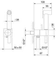 ������� ����� Fantini AK/25 �����, ����� 120��,  ���������, �������� PVD Matt Gun Metall 91P58487