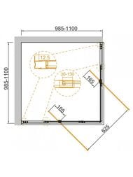 ������� ������ CEZARES VARIANTE (885-1000x885-1000x1950) A/AH-2-90/100-C-Cr ������ �����./����