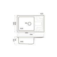 ����� Omoikiri MIZU 78-LB-IN (780�480�210) �������������, ������ �������, ����.����� 4973729