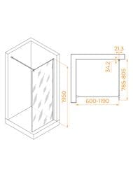 ������� ����������� RGW Walk In WA-001 (800�1950) ������ 10�� �������/���� 351000108-21