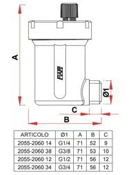 #Воздухоотводчик FAR 1/2"Н, угловой, хром, FA 2060 12