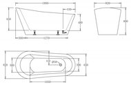 Ванна акриловая BelBagno BB63-1800-W0 1800х870х850 отдельностоящая, без перелива, д/к, белый