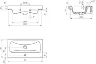 Раковина мебельная Cersanit MODUO SLIM 600х380х170 1 отверстие, белая S-UM-MOD60SL/1
