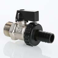 Кран дренажный VALTEC 1/2" НАР. со штуцером, черная рукоятка VT.430.N.04