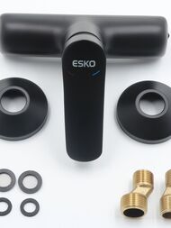 Смеситель для душа ESKO Lagos Black LG80B настенный, однозахватный, без излива, цвет: черный — изображение 3