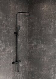 Душевая система RAVAK 10° FREE blackTD F 091.20/150 термостат для душа, верхний/ручн.душ, мат.черная X070160