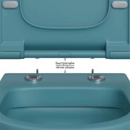 Унитаз подвесной Berges EGO XL 540х360х330 безободковый, сиденье с микролифтом, синий темный 082140