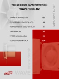 ���������� ERA WAVE D100 ���������, 100 �3/�, 25 ��, ���.������, ���.����, �����, WAVE 100C-02