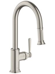 Смеситель Axor Montreux 16581800 для кухни с выдвижным изливом, однозахватный, сталь — миниатюра 1
