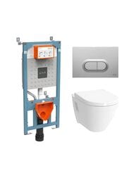 Комплект: Инсталляция Vitra с клавишей хром + Унитаз S50 без ободка +сиденье микролифт 9003B003-7201