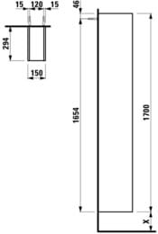 ����� ��������� Laufen SPACE 4.1090.5.160.101.1 (150�295�1700) �����, ��������, ������� ����