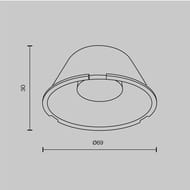 ����� D69mm 24� ��� Maytoni Focus LED (����� ���) LensD69-24 30��, ����������