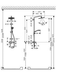 Душевая система Hansgrohe Croma Select 280 Air 1jet Showerpipe с однозахв. смесителем, хром 26791000 — изображение 5