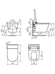 Унитаз подвесной Ideal Standard i life E 412х610х425 с крышкой-биде, белый K875501 — изображение 12