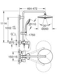 ������� ������� Grohe Euphoria 260 27473002 �� ������������� ����������, �������/������ ���, ����