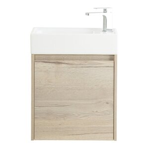 Тумба под раковину BelBagno KRAFT MINI (494х256х500) подвесная, правая, Rovere Galifax Bianco KRAFT MINI-500/260-1A-SO-RGB-R