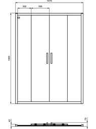 Душевая дверь Ideal Standard CONNECT 2 (1500х1950) откатная, проф/алюминий, стекло прозр  K9281EO