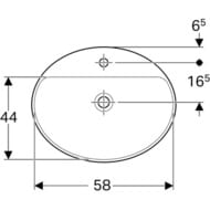 Раковина Geberit VariForm (600х480) встраиваемая, с отв. под смеситель, без перелива 500.726.01.2