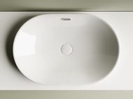 Раковина встраиваемая сверху Ceramicanova Element 600х400х195 овальная, перелив, белый CN5020