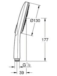������ ��� Grohe Rainshower SmartActive 130 ��, 3 ���� �����, ����� ����+���� 26574LS0