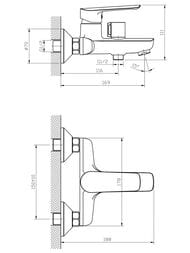 Смеситель для ванны/душа ESKO Lagos LG 54 настенный, однозахватный, без аксессуаров, хром — изображение 5
