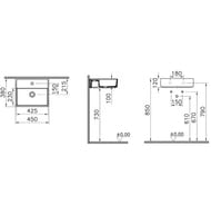 Раковина подвесная Vitra ArchiPlan 7400B003-0001 450х380х120, перелив,антибакт. покрытие, белый