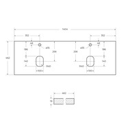 ���������� BelBagno (1404x462x19) ���, ��� 2 �������, 2 ���. ��� ����., Bianco Lucido EK-140-2-BL