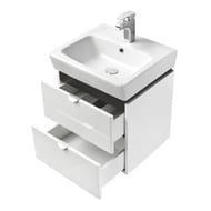 Тумба под раковину AQUATON Скай 50 1A238001SY010 472x404x480 подвес., 2 ящ., белый гл./серый кашемир
