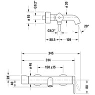 ��������� Duravit C.1 ��� ����� ��������� � ������� � ������, ������ ������� C15230000046