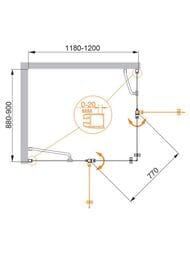 ������� ������ CEZARES ELENA ����� (1180-1200�880-900x1950) AH-2-120/90-P-Cr-L ������ Punto/����