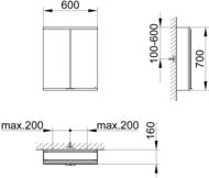 - Keuco Royal Modular 2.0 600x700x160 , 2 ,   800201060100000