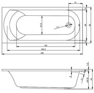 Ванна акриловая RIHO MIAMI 180x80 без гидромассажа, прямоугольная