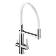 Смеситель для кухни Swedbe Selene Plus 8441 гибкий излив, канал для фильтр. воды, хром/белый