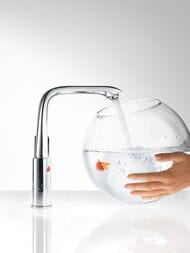 Смеситель Hansgrohe Metris 31087000 для умывальника с высоким поворотным изливом, донным клапаном — изображение 4