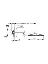 ������� ��� Grohe Rainshower SmartActive Cube 26479000 �������, 310�310��, 2 ������ �����, ���������