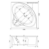 Ванна акриловая Aquanet SANTIAGO 160х160 угловая, без гидромассажа, без обвязки 204034