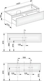 ����� ��� �������� Keuco Edition 11 1400�535�350 ���������,1 ����,� ����������,�������� 31361 390100