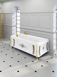 Ванна акрил Радомир Fra Grande РУСИЛЬОН Chrome (1800х900) белая, с каркас, компл пан 4-01-2-0-1-424