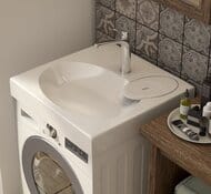 Раковина Estet Lea 600х545 на стиральную машину, литьевой мрамор ФР-00003451