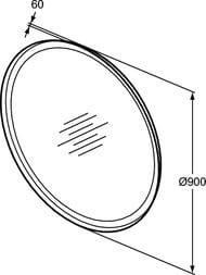 ������� Ideal Standard CONCA (900�900�60) � LED ����������, ������� � ����� T4133BH