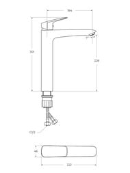 Смеситель для раковины BelBagno DUE-LMC-CRM-W0 228 мм,однозахватный,фиксированный излив,хром — изображение 6