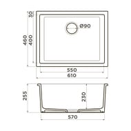����� Omoikiri OKINOSHIMA 61-U/I-RG Glossy 610�460�255��, ������������, ������� 4911263