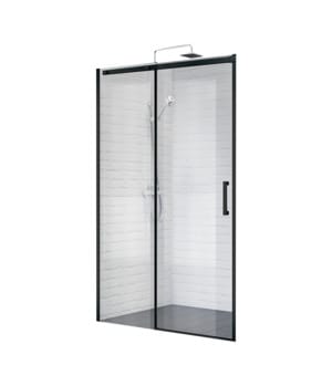 Дверь в нишу BelBagno Acqua 1380-1410х1950 стекло прозр./профиль черный ACQUA-BF-1-140-C-NERO